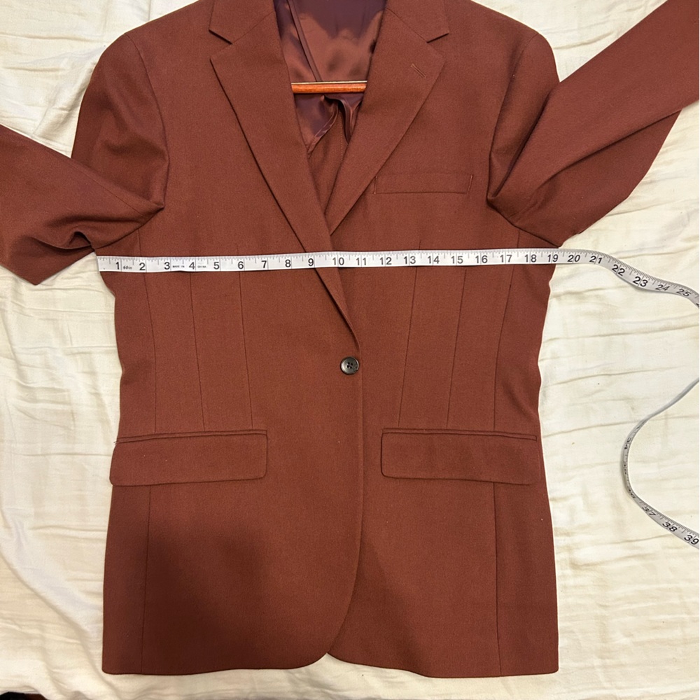 Moss bros burgundy suit